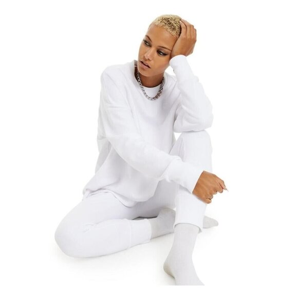 Danielle Bernstein  Womens Oversized French‎ Terry White Sweatshirt SZ XS - Picture 1 of 8